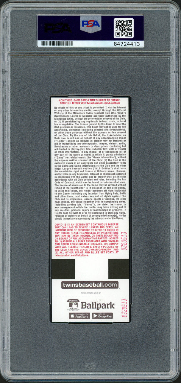 Julio Rodriguez Autographed MLB Debut Ticket 4/8/22 Seattle Mariners Mascot Picture In Teal PSA/DNA Stock #209770