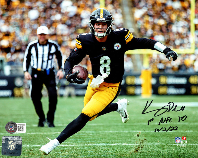Kenny Pickett Autographed 8X10 Photo Pittsburgh Steelers "1st NFL TD 10/2/22" Beckett BAS Witness Stock #209530