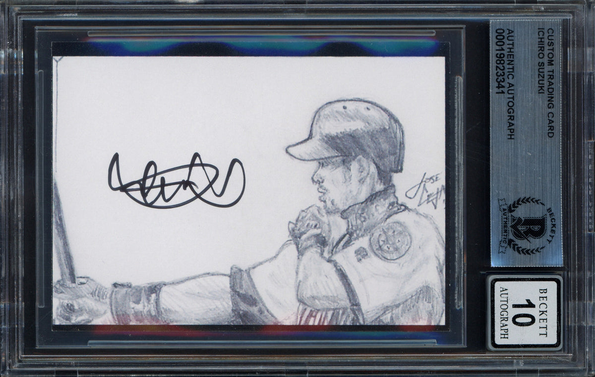 Ichiro Suzuki Autographed 2025 Hall of Fame Card Seattle Mariners Artist Jose Ceja #/51 Auto Grade Gem Mint 10 Beckett BAS Stock #262413