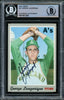 George Lauzerique Autographed 1970 Topps Card #41 Oakland A's Beckett BAS #14612280