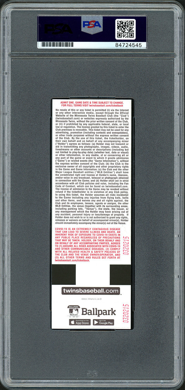 Julio Rodriguez Autographed MLB Debut Ticket 4/8/22 Seattle Mariners City Picture In Blue PSA/DNA Stock #210112