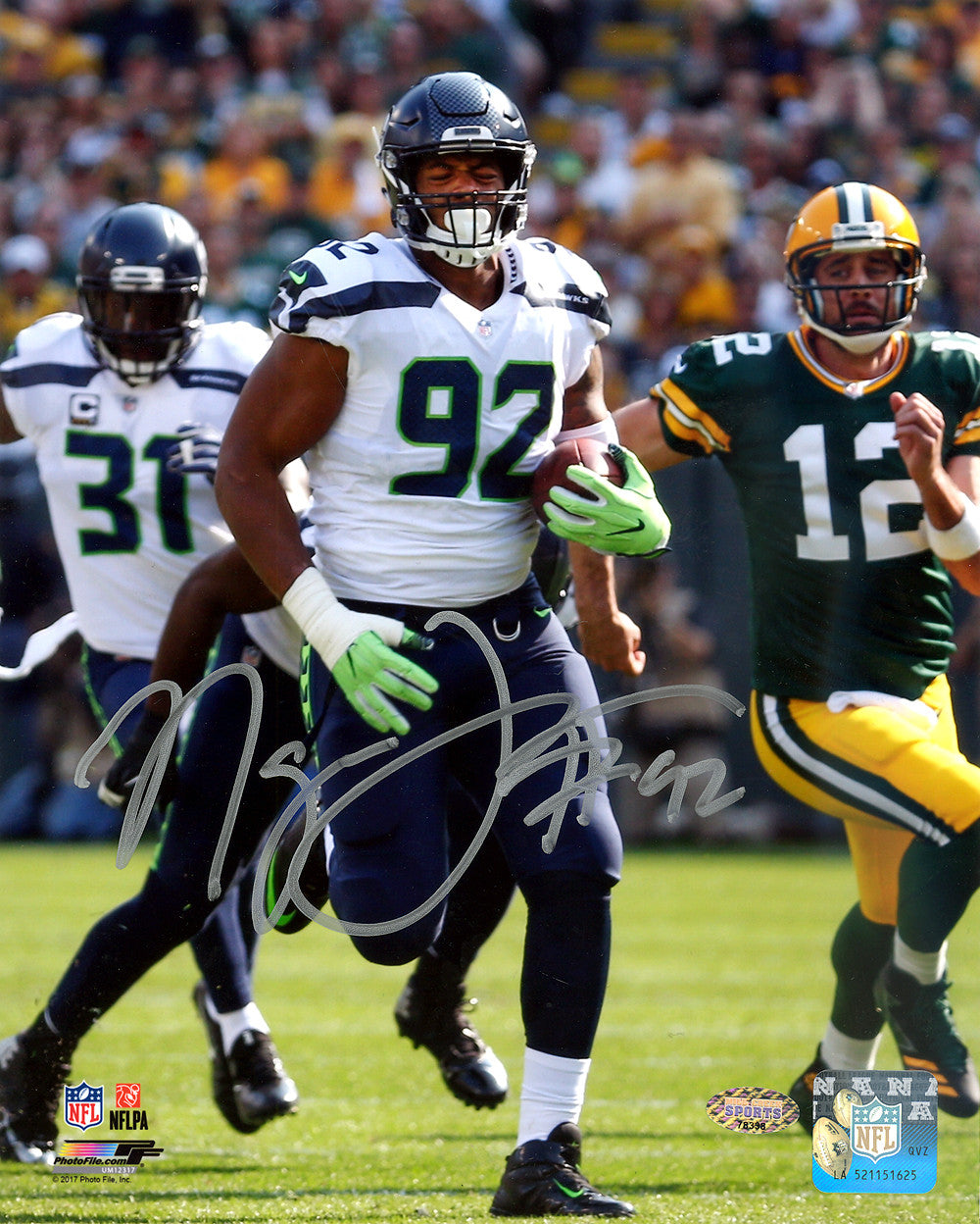 Nazair Naz Jones Autographed 8x10 Photo Seattle Seahawks In Silver MCS Holo Stock #124666