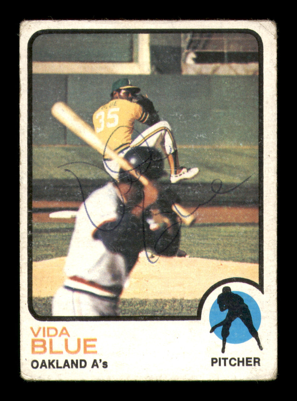Vida Blue Autographed 1973 Topps Card #430 Oakland A's SKU #251083