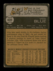 Vida Blue Autographed 1973 Topps Card #430 Oakland A's SKU #251083