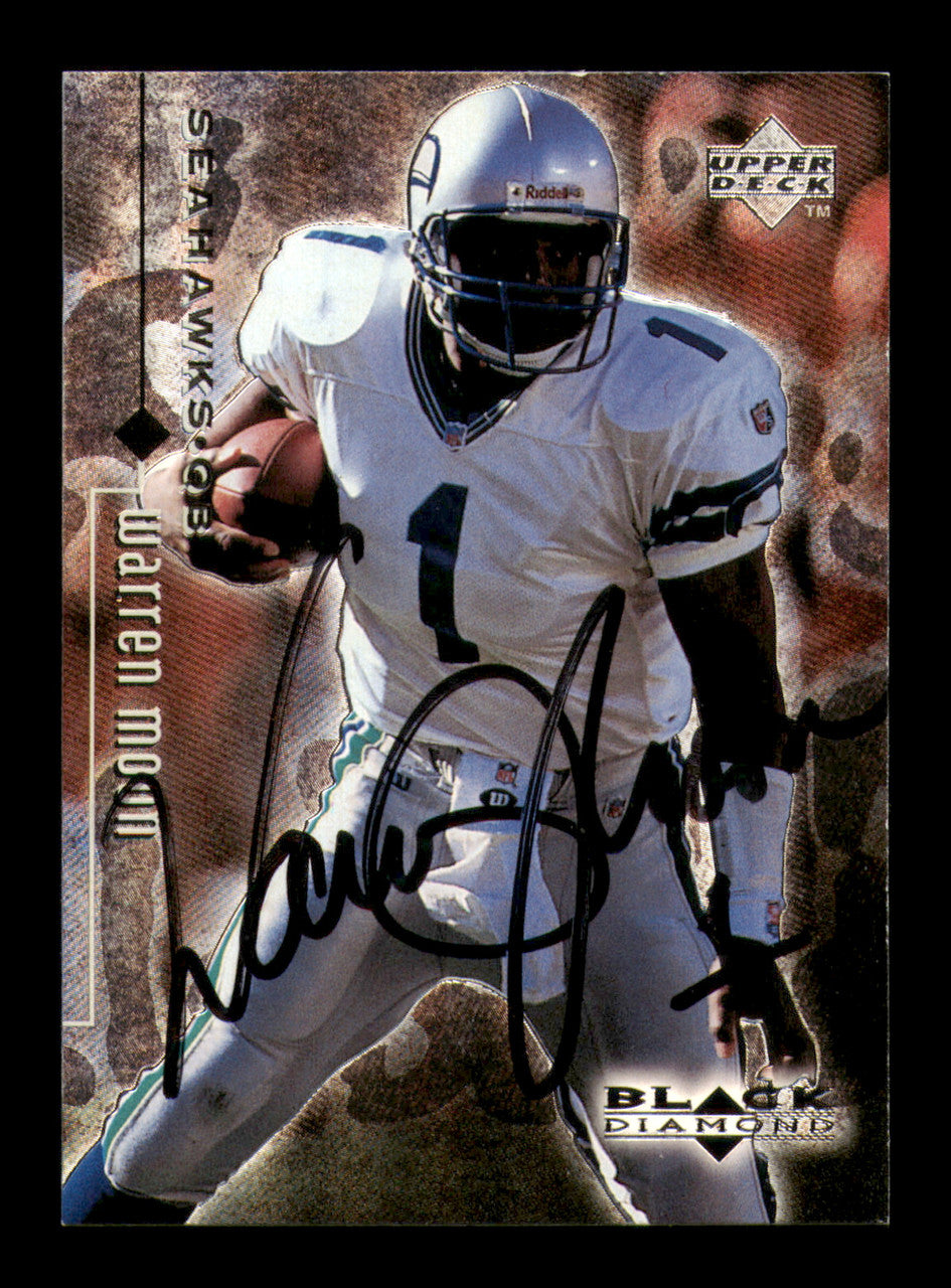 Warren Moon Autographed 1998 Upper Deck Black Diamond Card #81 Seattle Seahawks SKU #251097