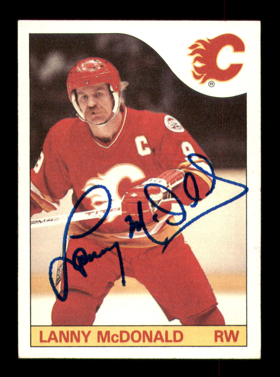 Lanny McDonald Autographed 1985-86 Topps Card #1 Calgary Flames SKU #251108
