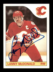Lanny McDonald Autographed 1985-86 Topps Card #1 Calgary Flames SKU #251109