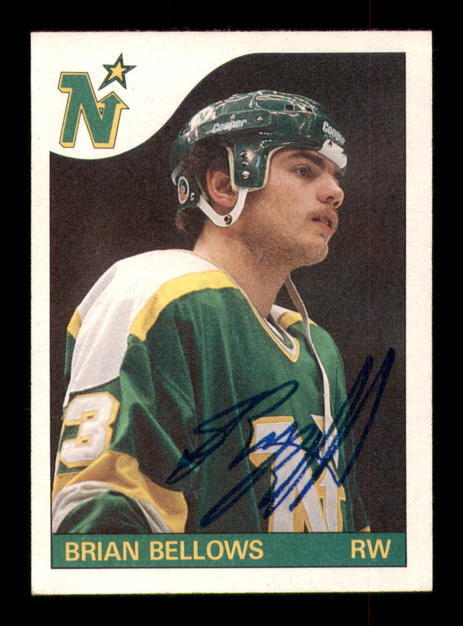 Brian Bellows Autographed 1985-86 Topps Card #50 Minnesota North Stars SKU #251126