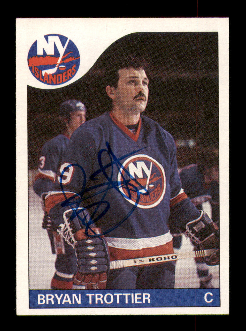 Bryan Trottier Autographed 1985-86 Topps Card #60 New York Islanders SKU #251132