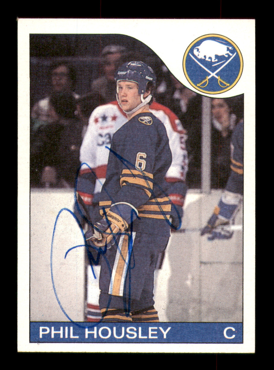 Phil Housley Autographed 1985-86 Topps Card #63 Buffalo Sabres SKU #251134