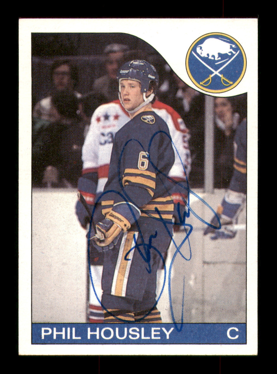 Phil Housley Autographed 1985-86 Topps Card #63 Buffalo Sabres SKU #251135
