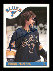Bernie Federko Autographed 1985-86 Topps Card #104 St. Louis Blues SKU #251144
