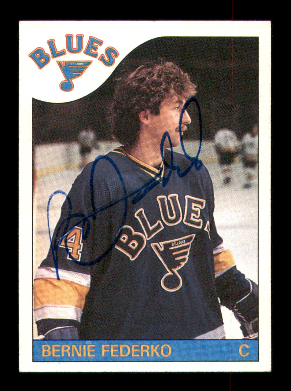 Bernie Federko Autographed 1985-86 Topps Card #104 St. Louis Blues SKU #251144