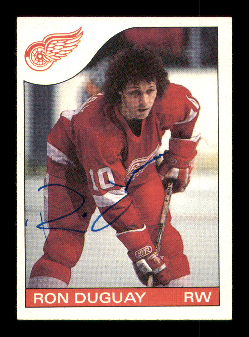 Ron Duguay Autographed 1985-86 Topps Card #116 Detroit Red Wings SKU #251151