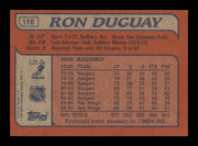 Ron Duguay Autographed 1985-86 Topps Card #116 Detroit Red Wings SKU #251151