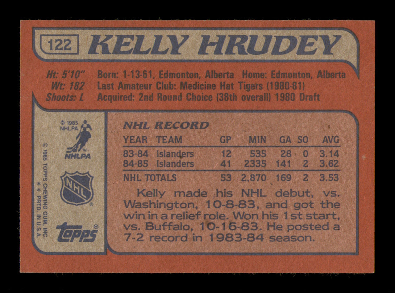 Kelly Hrudey Autographed 1985-86 Topps Rookie Card #122 New York Islanders SKU #251154