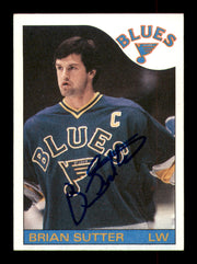 Brian Sutter Autographed 1985-86 Topps Card #135 St. Louis Blues SKU #251157