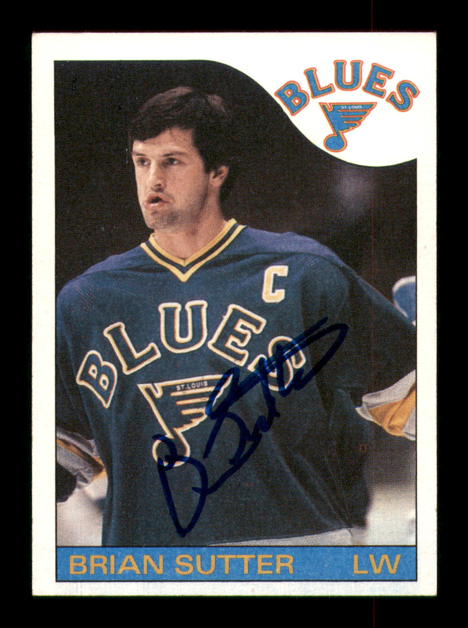 Brian Sutter Autographed 1985-86 Topps Card #135 St. Louis Blues SKU #251157