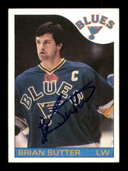 Brian Sutter Autographed 1985-86 Topps Card #135 St. Louis Blues SKU #251160