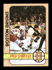 Fred Stanfield Autographed 1972-73 Topps Card #135 Boston Bruins SKU #251173