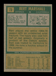 Bert Marshall Autographed 1971-72 Topps Card #73 California Golden Seals SKU #251180