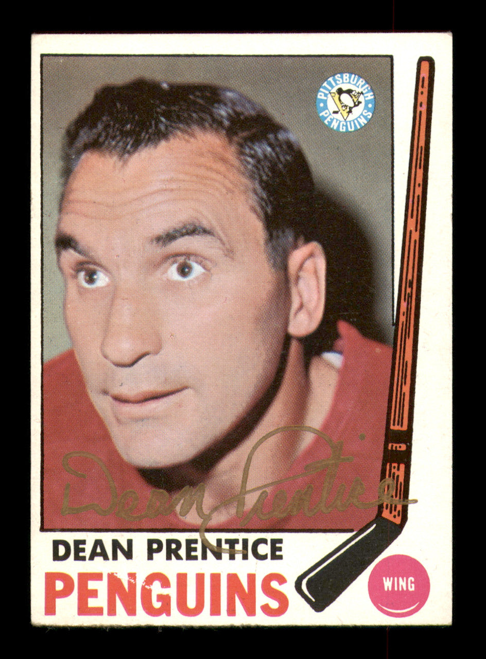 Dean Prentice Autographed 1969-70 Topps Card #115 Pittsburgh Penguins SKU #251200