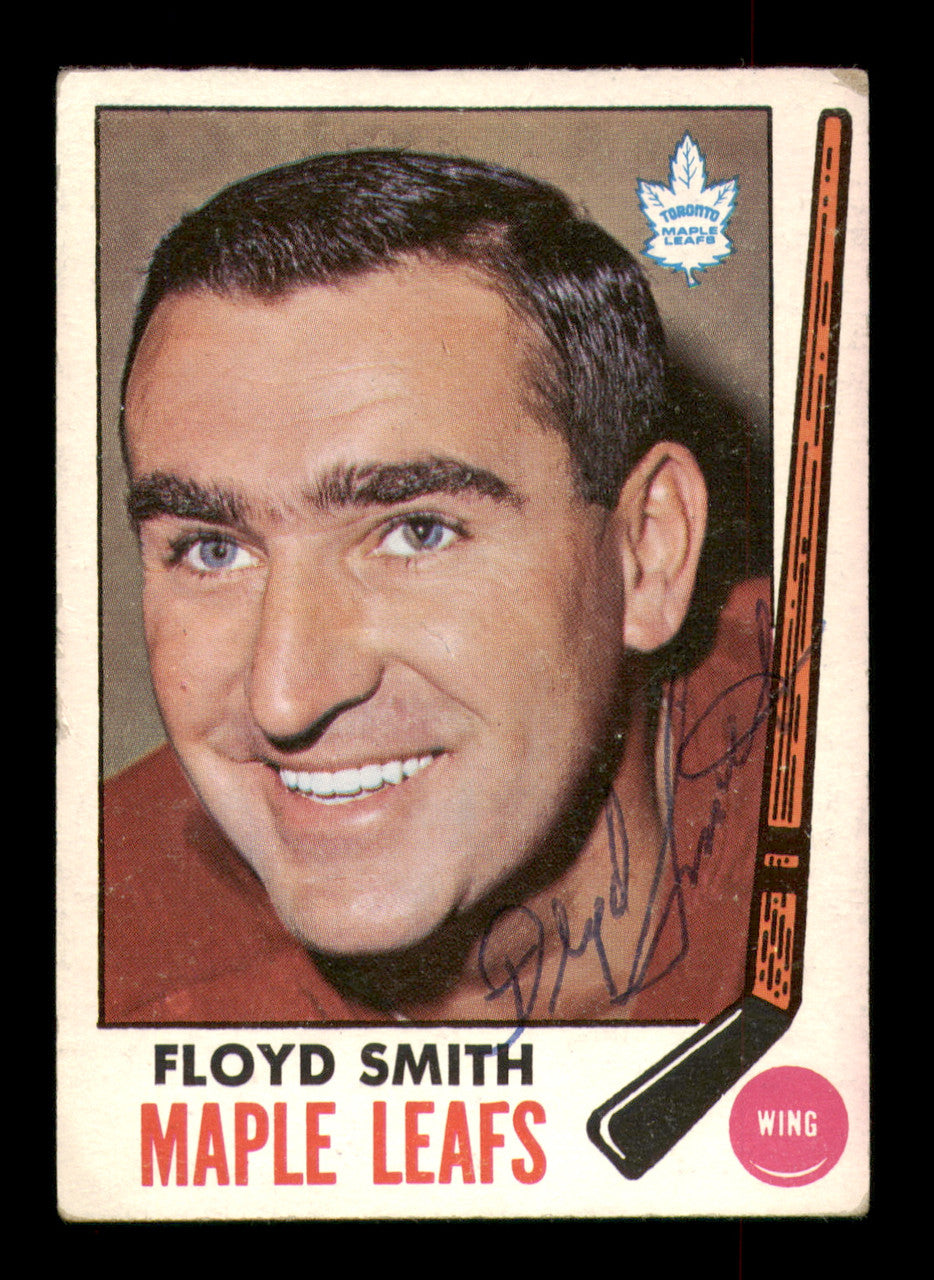 Floyd Smith Autographed 1969-70 Topps Card #49 Toronto Maple Leafs SKU #251201