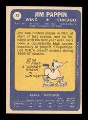 Jim Pappin Autographed 1969-70 Topps Card #73 Chicago Blackhawks (Damaged) SKU #251202