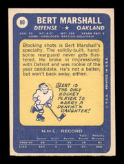Bert Marshall Autographed 1969-70 Topps Card #80 California Golden Seals SKU #251203