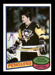 George Ferguson Autographed 1980-81 Topps Card #44 Pittsburgh Penguins SKU #251216