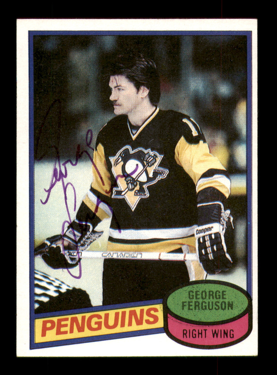 George Ferguson Autographed 1980-81 Topps Card #44 Pittsburgh Penguins SKU #251216