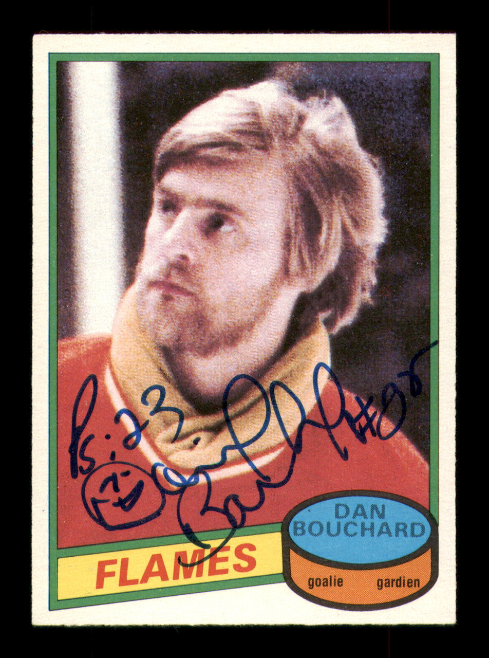 Dan Bouchard Autographed 1980-81 O-Pee-Chee Card #68 Calgary Flames SKU #251226