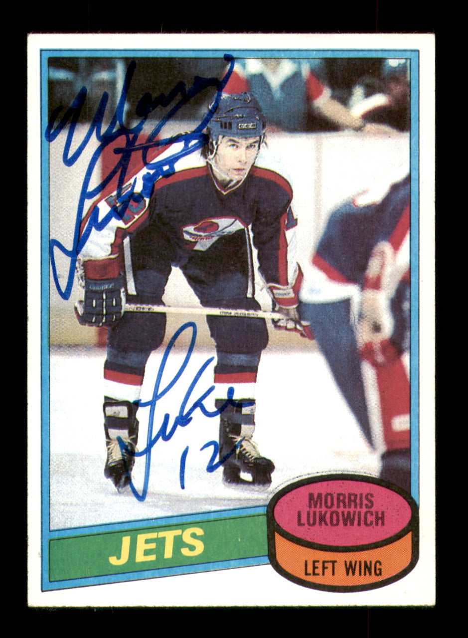 Morris Lukowich Autographed 1980-81 Topps Card #107 Winnipeg Jets SKU #251233