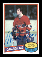 Mark Napier Autographed 1980-81 Topps Card #111 Montreal Canadiens SKU #251234