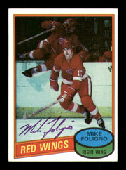 Mike Foligno Autographed 1980-81 Topps Rookie Card #187 Detroit Red Wings SKU #251242