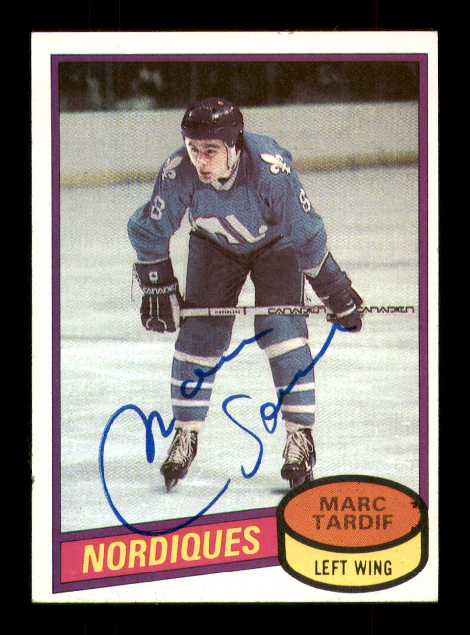 Marc Tardif Autographed 1980-81 Topps Card #256 Quebec Nordiques SKU #251254