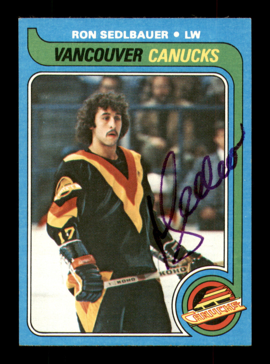 Ron Sedlbauer Autographed 1979-80 Topps Card #19 Vancouver Canucks SKU #251264