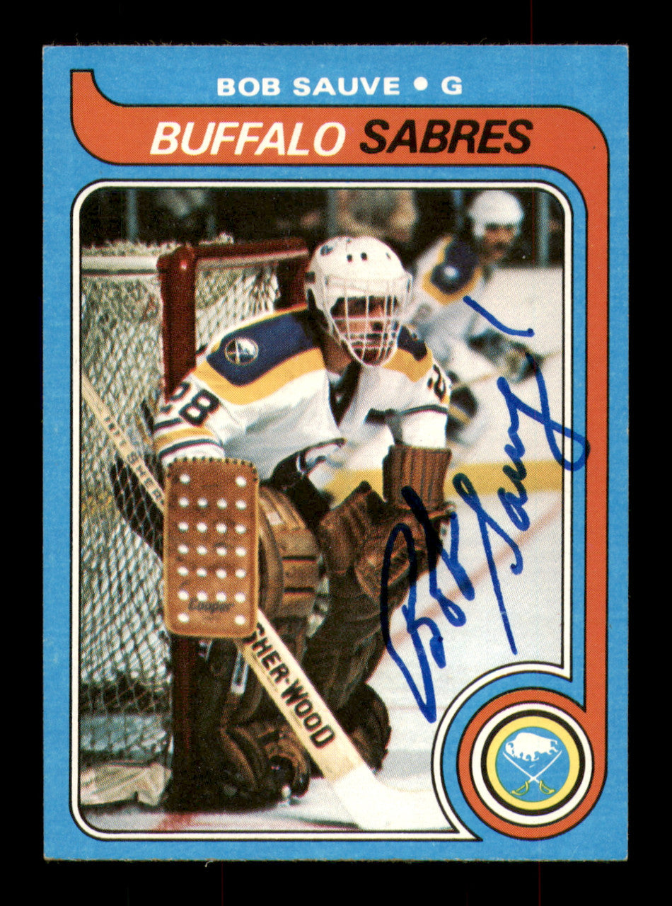 Bob Sauve Autographed 1979-80 Topps Card #49 Buffalo Sabres SKU #251276
