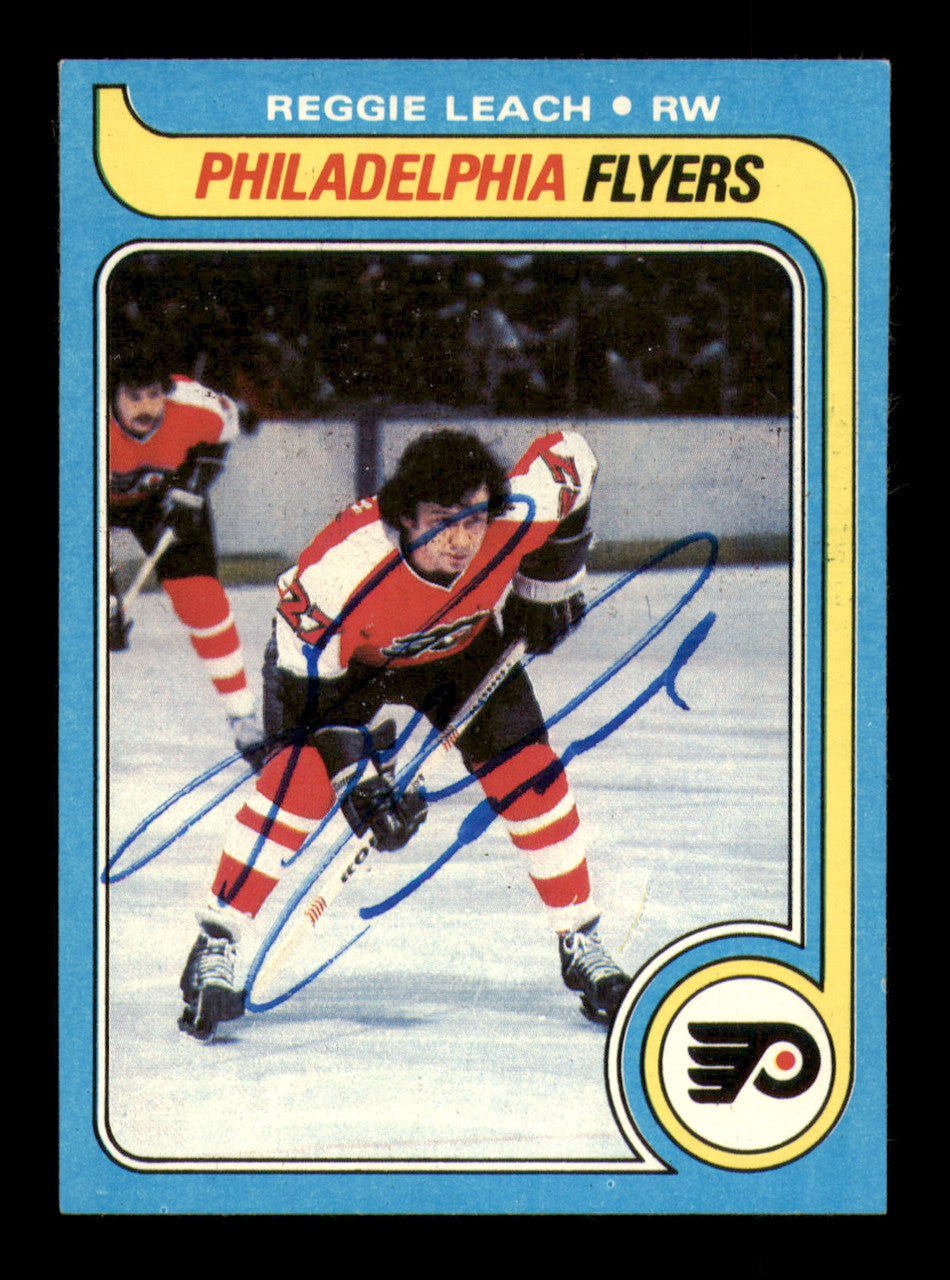 Reggie Leach Autographed 1979-80 Topps Card #95 Philadelphia Flyers SKU #251302