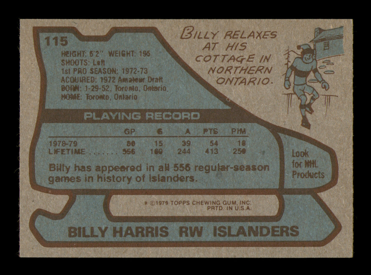 Billy Harris Autographed 1979-80 Topps Card #115 New York Islanders SKU #251312