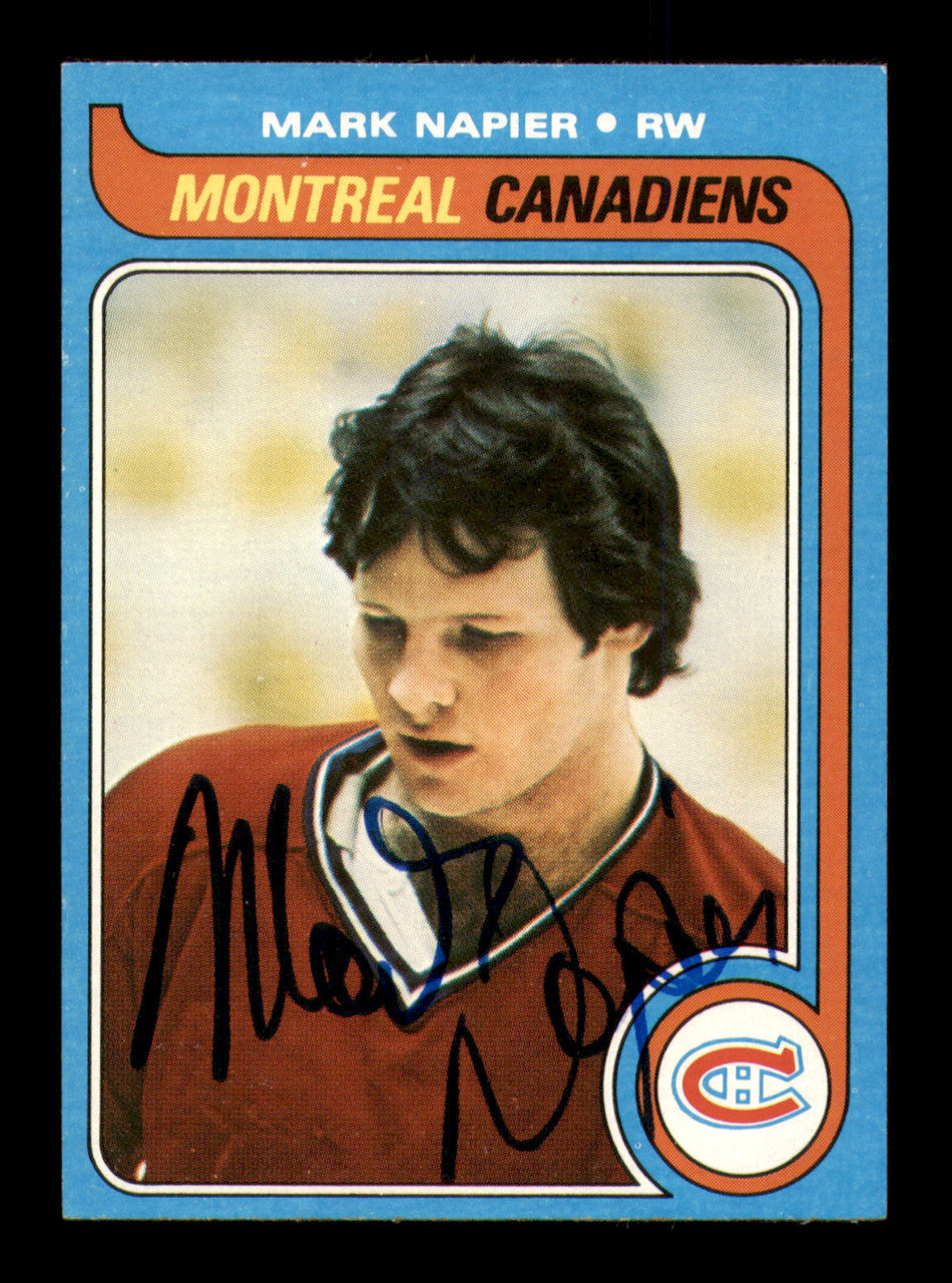 Mark Napier Autographed 1979-80 Topps Card #222 Montreal Canadiens SKU #251345