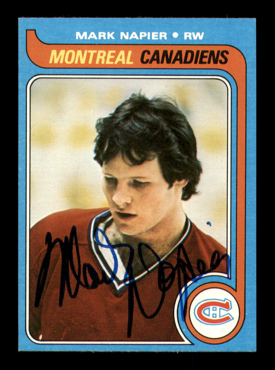 Mark Napier Autographed 1979-80 Topps Card #222 Montreal Canadiens SKU #251346