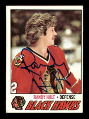 Randy Holt Autographed 1977-78 Topps Card #34 Chicago Blackhawks SKU #251356