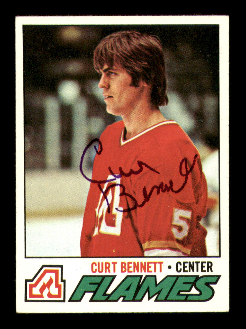 Curt Bennett Autographed 1977-78 Topps Card #97 Atlanta Flames SKU #251362