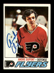 Andre Dupont Autographed 1977-78 Topps Card #164 Philadelphia Flyers SKU #251368