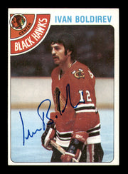 Ivan Boldirev Autographed 1978-79 Topps Card #135 Chicago Blackhawks SKU #251374