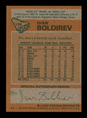 Ivan Boldirev Autographed 1978-79 Topps Card #135 Chicago Blackhawks SKU #251374