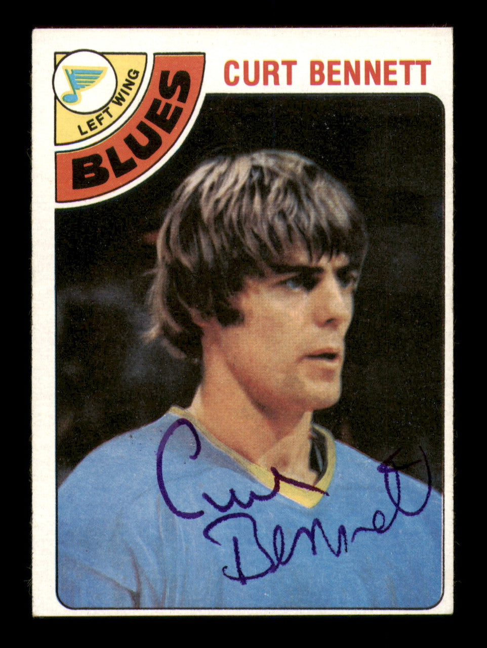 Curt Bennett Autographed 1978-79 Topps Card #31 St. Louis Blues SKU #251375