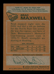 Brad Maxwell Autographed 1978-79 Topps Card #83 Minnesota North Stars SKU #251381