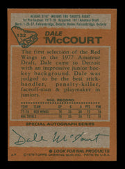 Dale McCourt Autographed 1978-79 Topps Card #132 Detroit Red Wings SKU #251388